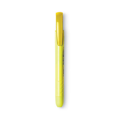 BIC Brite Liner Retractable Highlighter, Fluorescent Yellow Ink, Chisel Tip, Yellow/Black Barrel, Dozen (BLR11YW)