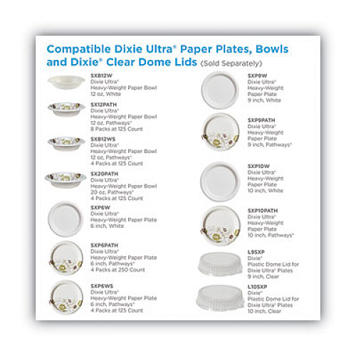 Pathways Soak Proof Shield Heavyweight Paper Plates, WiseSize, 10.13" dia, Green/Burgundy, 500/Carton