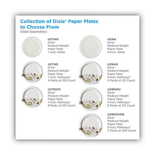 Pathways Soak-Proof Shield Mediumweight Paper Plates, 8.5" dia, Green/Burgundy, 1,000/Carton