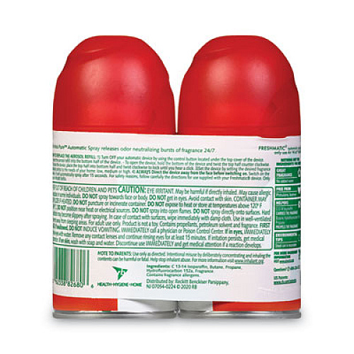 Air Wick Freshmatic Air Freshener Spray Refill Spray - 5.90 oz - Apple Cinnamon Medley - 60 Day - Odor Neutralizer, Long Lasting - 2 / Pack (82680)