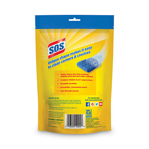 S.O.S. Non-Scratch Soap Scrubbers, Blue, 8/Pack, 6 Packs/Carton (10005)