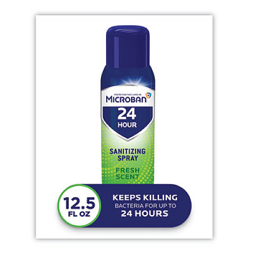 Microban 24-Hour Disinfectant Sanitizing Spray, Fresh Scent, 12.5 oz Aerosol Spray, 6/Carton (48774)