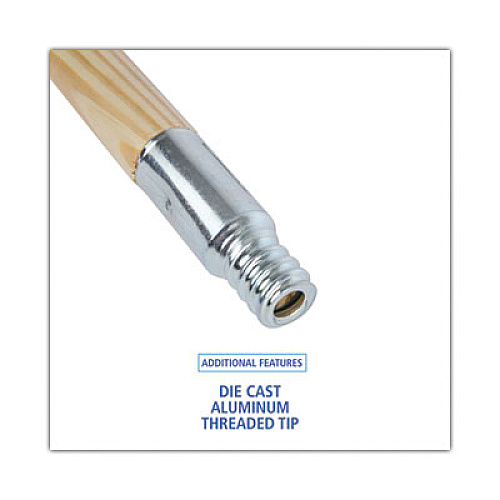 Boardwalk&reg; Metal Tip Threaded End Wood Broom Handle, 60" (BWK136)