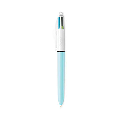BIC 4-Color Multi-Color Ballpoint Pen, Retractable, Medium 1 mm, Lime/Pink/Purple/Turquoise Ink, Assorted Barrel Colors, 2/Pack (AMP21)