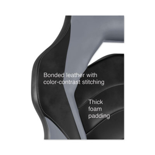 Emerge Vortex Bonded Leather Gaming Chair, Supports Up to 301 lbs, 17.9