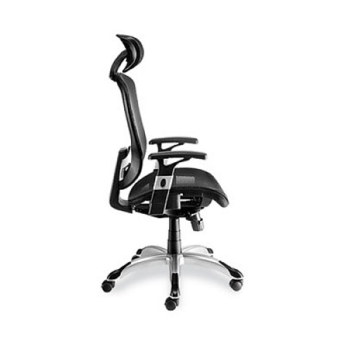 Union & Scale FlexFit Hyken Mesh Task Chair, Supports Up to 300 lbs, 17.24" to 20.98" Seat Height, Black Seat, Black Back.Silver Base (59460VCC)