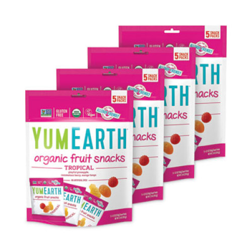 YumEarth Organic Tropical Fruit Snacks, Assorted Flavors, 5 Each 0.7 oz