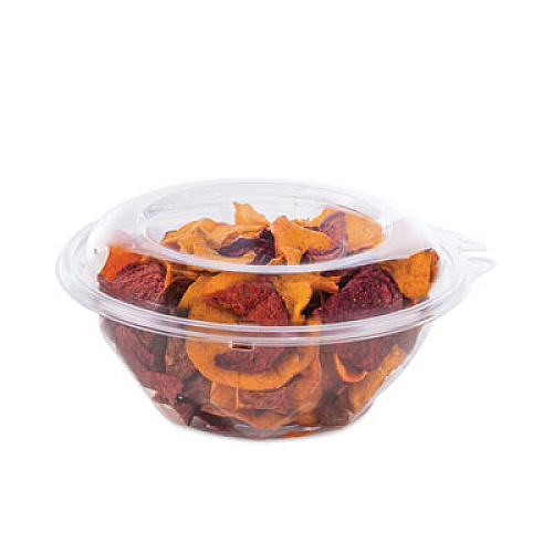 Tamper-Resistant, Tamper-Evident Bowls with Dome Lid, 24 oz, 7" Diameter x 3.1"h, Clear, Plastic, 150/Carton