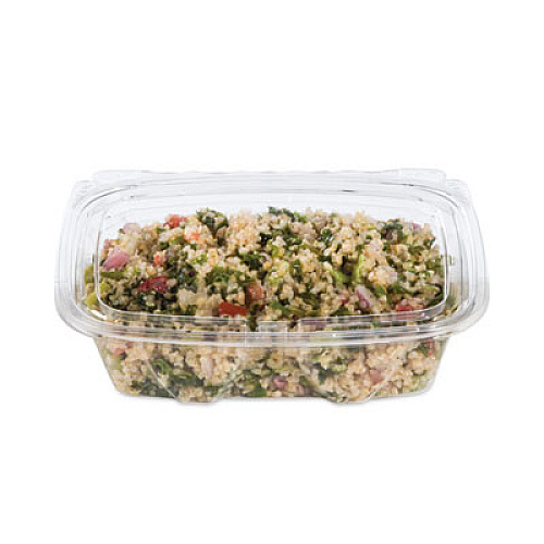 ClearPac SafeSeal Tamper-Resistant, Tamper-Evident Containers, Tall, Flat Lid, 20 oz, 5.7 x 7.3 x 1.8, Clear, Plastic, 200/CT