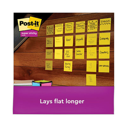 Post-it Full Stick Notes, 3" x 3", Electric Yellow, 25 Sheets/Pad, 12 Pads/Pack (F33012SSY)