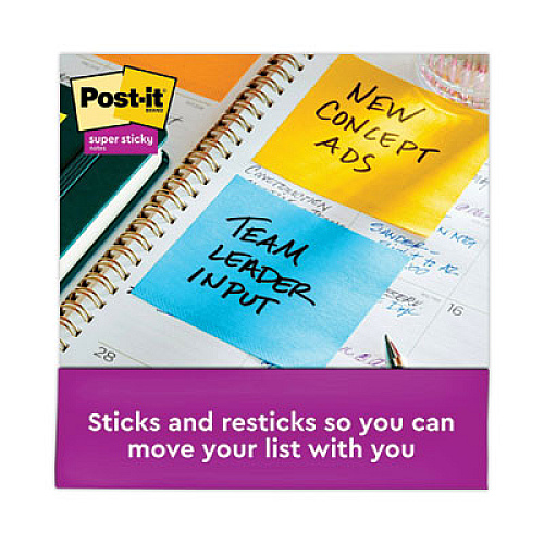 Post-it Full Stick Notes, 3" x 3", Electric Yellow, 25 Sheets/Pad, 12 Pads/Pack (F33012SSY)