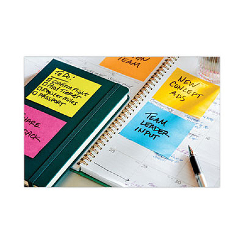 Post-it Full Stick Notes, 3" x 3", Energy Boost Collection Colors, 25 Sheets/Pad, 16 Pads/Pack (F33016SSAU)