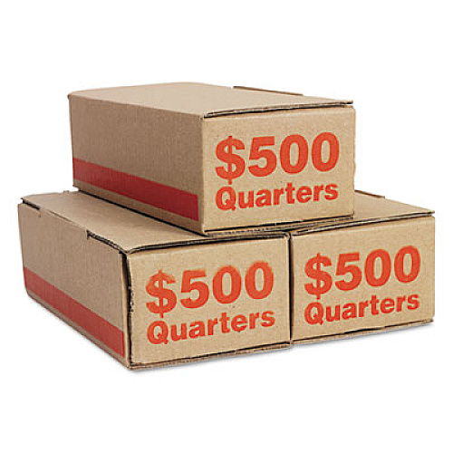 ICONEX Corrugated Cardboard Coin Storage with Denomination Printed On Side, 10.94 x 5 x 30.38, Orange Orange - 50/Pack (94190089)
