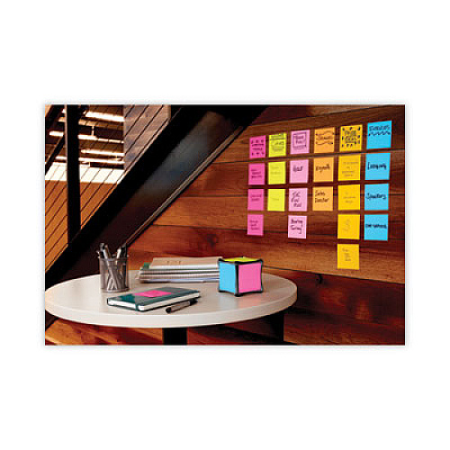 Post-it Full Stick Notes, 3" x 3", Energy Boost Collection Colors, 25 Sheets/Pad, 4 Pads/Pack (F3304SSAU)
