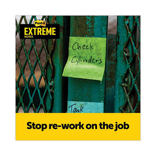 Post-it Extreme Notes Water-Resistant Self-Stick Notes, 3" x 3", Assorted Colors, 45 Sheets/Pad, 12 Pads/Pack (XTRM3312TRYX)