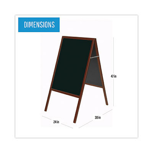 MasterVision Magnetic Wet Erase Board, 25 x 35, 45" Tall, Black Surface, Cherry Wood Frame 32" Board Height x 21" Board Width - Black Melamine Surface - Cherry Wood Frame - 1 Each (DKT30505052)