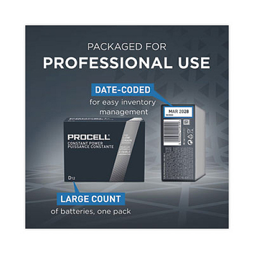 Professional Alkaline D Batteries, 12/Box