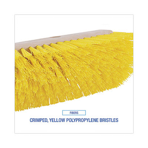 Boardwalk&reg; Dual-Surface Scrub Brush, Plastic, 10", Yellow Handle (BWK3410)