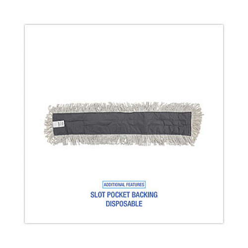 Boardwalk&reg; Dust Mop Head w/Sewn Center Fringe, Cotton/Synthetic (BWK1636)