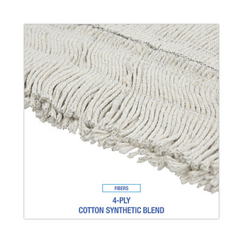 Boardwalk&reg; Dust Mop Head w/Sewn Center Fringe, Cotton/Synthetic (BWK1636)