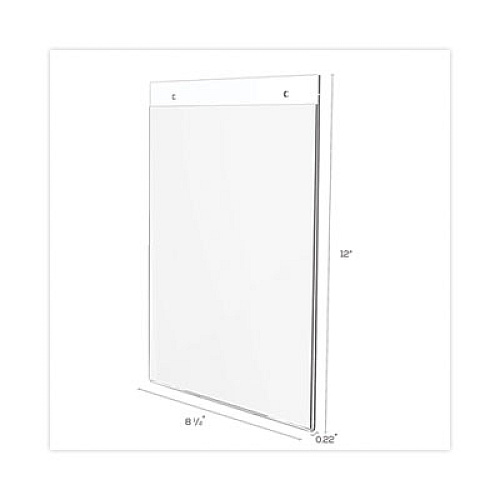 Classic Image Wall-Mount Sign Holder, Portrait, 8.5 x 11, Clear
