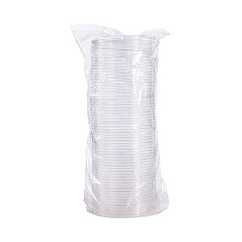 PresentaBowls Clear Flat Lids, 5.4" Diameter x 0.3"h, Plastic, 504/Carton
