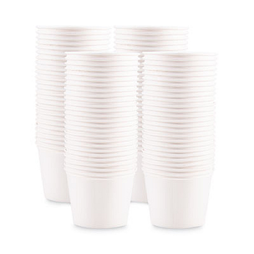 SOLO Double Wrapped Paper Bucket, Unwaxed, 83oz, White, 100/Carton (5T1UU)