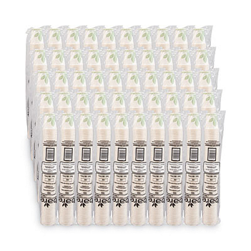 Bare Eco-Forward Treated Paper Cold Cups, 3 oz, White/Green, 100/Sleeve, 50 Sleeves/Carton
