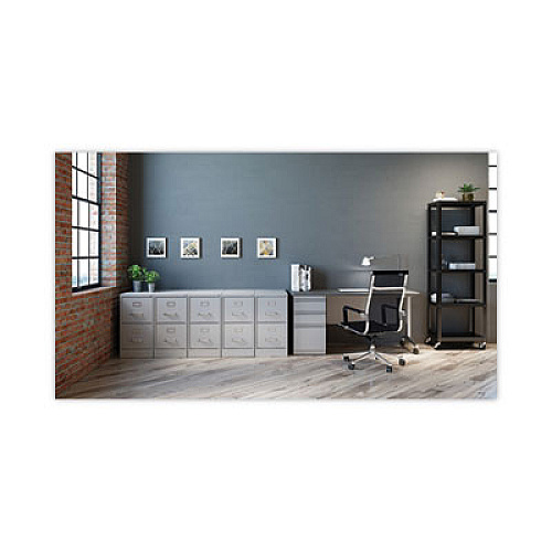 Modern Teacher Series Left Pedestal Desk, 60" X 24" X 28.75", Weathered Charcoal/silver