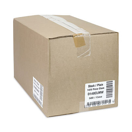 Paperboard Hinged Container, Pizza Box, 8.26 x 6.56 x 1.5, White, Paper, 500/Carton