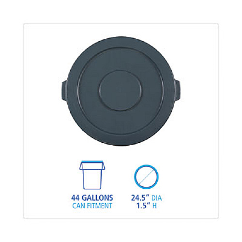 Boardwalk&reg; 44-Gal Round Waste Receptacle Lid, Gray (BWK44GLWRLIDGRA)