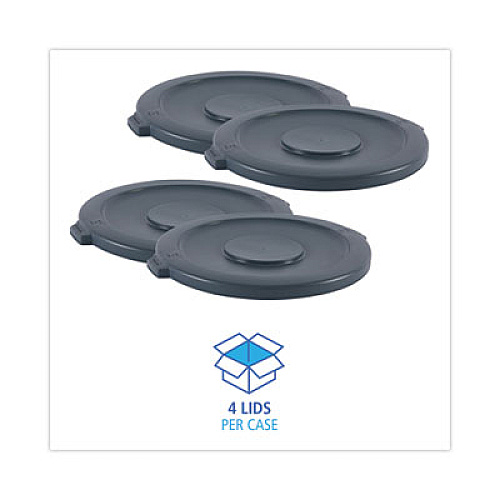 Boardwalk&reg; 44-Gal Round Waste Receptacle Lid, Gray (BWK44GLWRLIDGRA)