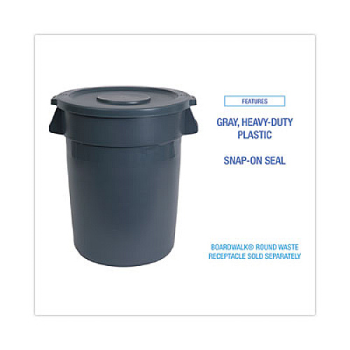 Boardwalk&reg; 44-Gal Round Waste Receptacle Lid, Gray (BWK44GLWRLIDGRA)