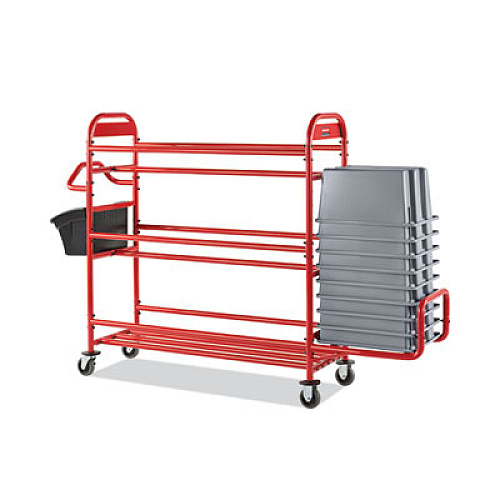 Tote Picking Cart Storage Bracket, For Use w/Rubbermaid Commercial Tote Picking Cart, Tubular Steel, 18.5 x 21.7 x 13.9, Red
