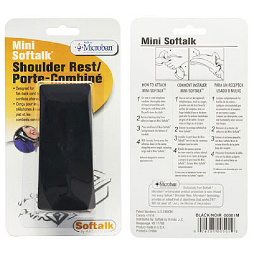 Mini Softalk Telephone Shoulder Rest, 1.75 x 4.13 x 1.88, Black (301M)
