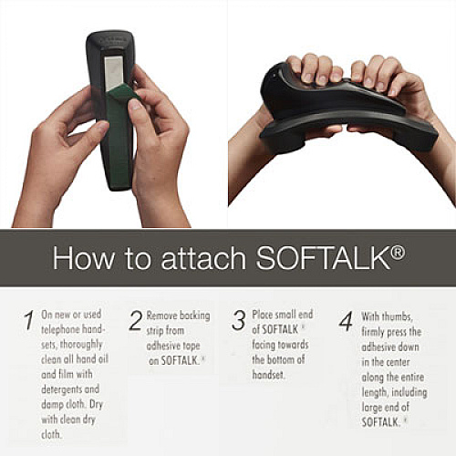 Mini Softalk Telephone Shoulder Rest, 1.75 x 4.13 x 1.88, Black (301M)