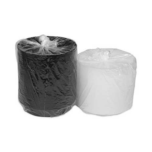 Pactiv Newspring VERSAtainer Microwavable Containers, Vented Lid, 48 oz, 9" Diameter, Black/Clear, Plastic, 150/Carton (NC948B)