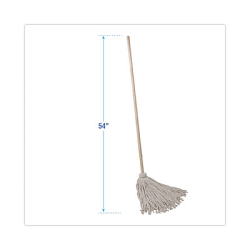 Boardwalk&reg; Deck Mop; 54" Wooden Handle, 24oz Cotton Fiber Head, 6/Pack (BWK124C)