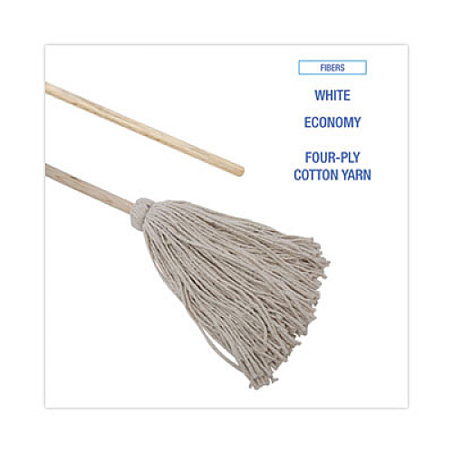 Boardwalk&reg; Deck Mop; 54" Wooden Handle, 24oz Cotton Fiber Head, 6/Pack (BWK124C)