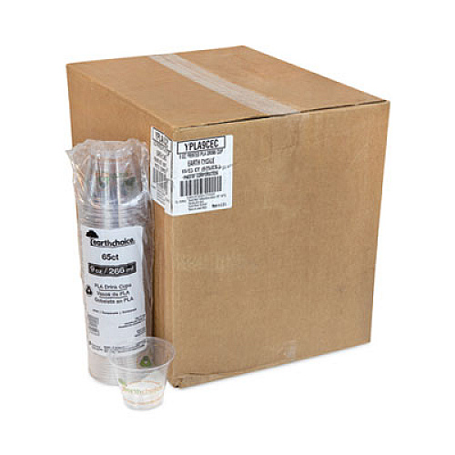 EarthChoice Compostable Cold Cup, 9 oz, Clear/Printed, 975/Carton