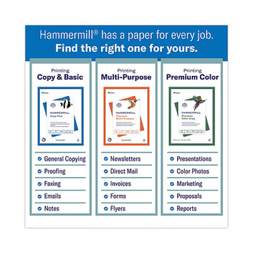 Hammermill Copy Plus Print Paper, 92 Bright, 20 lb Bond Weight, 11 x 17, White, 500 Sheets/Ream, 5 Reams/Carton 92 Brightness - 11" x 17" - 75 g/m² Grammage - Jam-free, Acid-free, Non-yellowing, Long Lasting - White - 2500 Sheets - 500 She (105023CT)