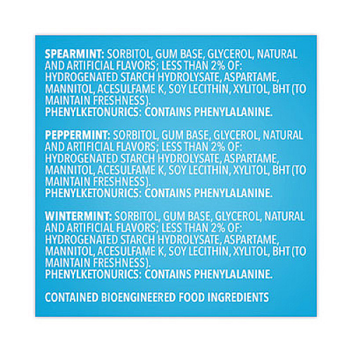 Orbit Sugar-Free Chewing Gum, Spearmint/Peppermint/Wintermint, 200 Pieces/Pack (MMM27955)