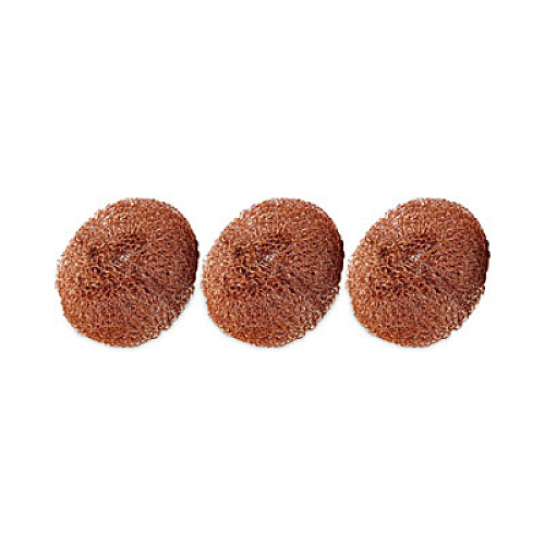 Metal Scrubbing Pads, 2.25 x 2.75, Copper, 3/Pack, 8/ Packs/Carton