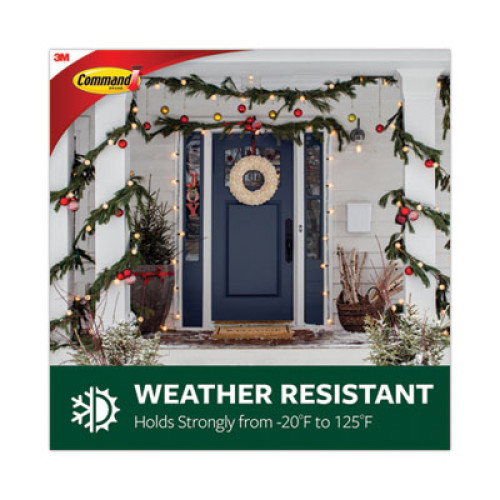 Command All Weather Hooks and Strips, Medium, Plastic, Clear, 2 lb