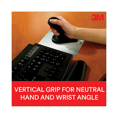 3M Ergonomic Wireless Three-Button Optical Mouse, 2.4 GHz Frequency/30 ft Wireless Range, Right Hand Use, Black (EM550GPS)