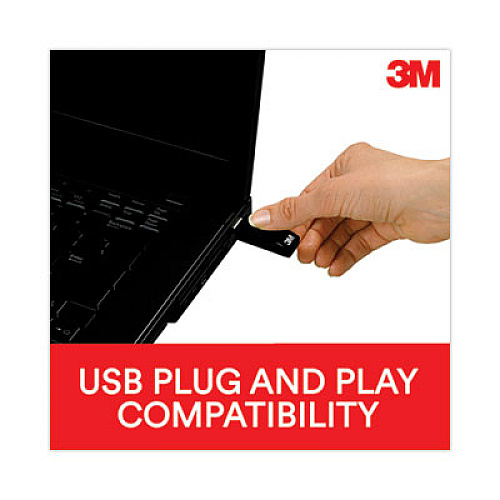 3M Ergonomic Wireless Three-Button Optical Mouse, 2.4 GHz Frequency/30 ft Wireless Range, Right Hand Use, Black (EM550GPS)