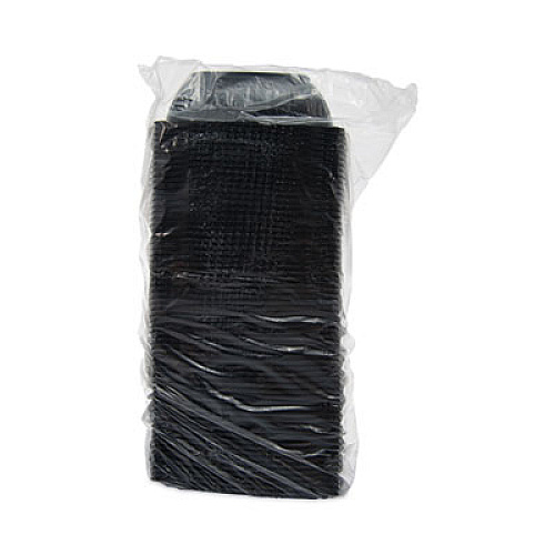 PresentaBowls Pro Black Square Bowls, 48 oz, 8.5 x 8.5 x 2.6, Plastic, 63/Bag, 4 Bags/Carton