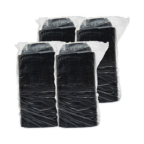 PresentaBowls Pro Black Square Bowls, 48 oz, 8.5 x 8.5 x 2.6, Plastic, 63/Bag, 4 Bags/Carton