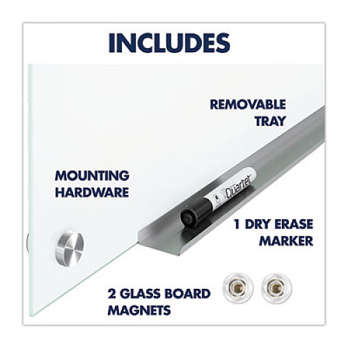 Quartet Brilliance Glass Dry-Erase Boards, 36 x 24, White Surface 36" (3 ft) Width x 24" (2 ft) Height - Brilliance White Tempered Glass Surface - Rectangle - Horizontal/Vertical - Magnetic - Scratch Resistant, Accessory Tray, Durable, Dent Resi (G23624W)