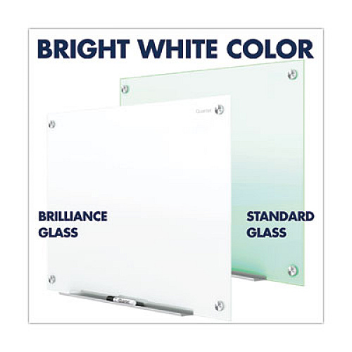 Quartet Brilliance Glass Dry-Erase Boards, 36 x 24, White Surface 36" (3 ft) Width x 24" (2 ft) Height - Brilliance White Tempered Glass Surface - Rectangle - Horizontal/Vertical - Magnetic - Scratch Resistant, Accessory Tray, Durable, Dent Resi (G23624W)